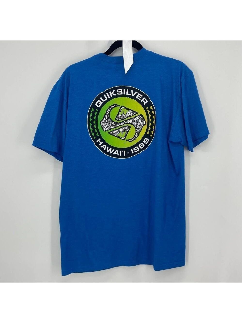 Quick Silver Royal Blue Graphic Tee Hawaii 1968 Large